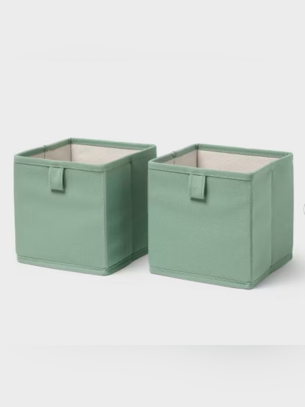 Brightroom Sage Green Mini Fabric Storage Bins Set of 2 – 6” Cubes
